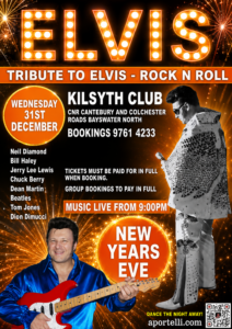 New Years Eve - Club Kilsyth New Years Eve , Elvis Show, Rock N Roll